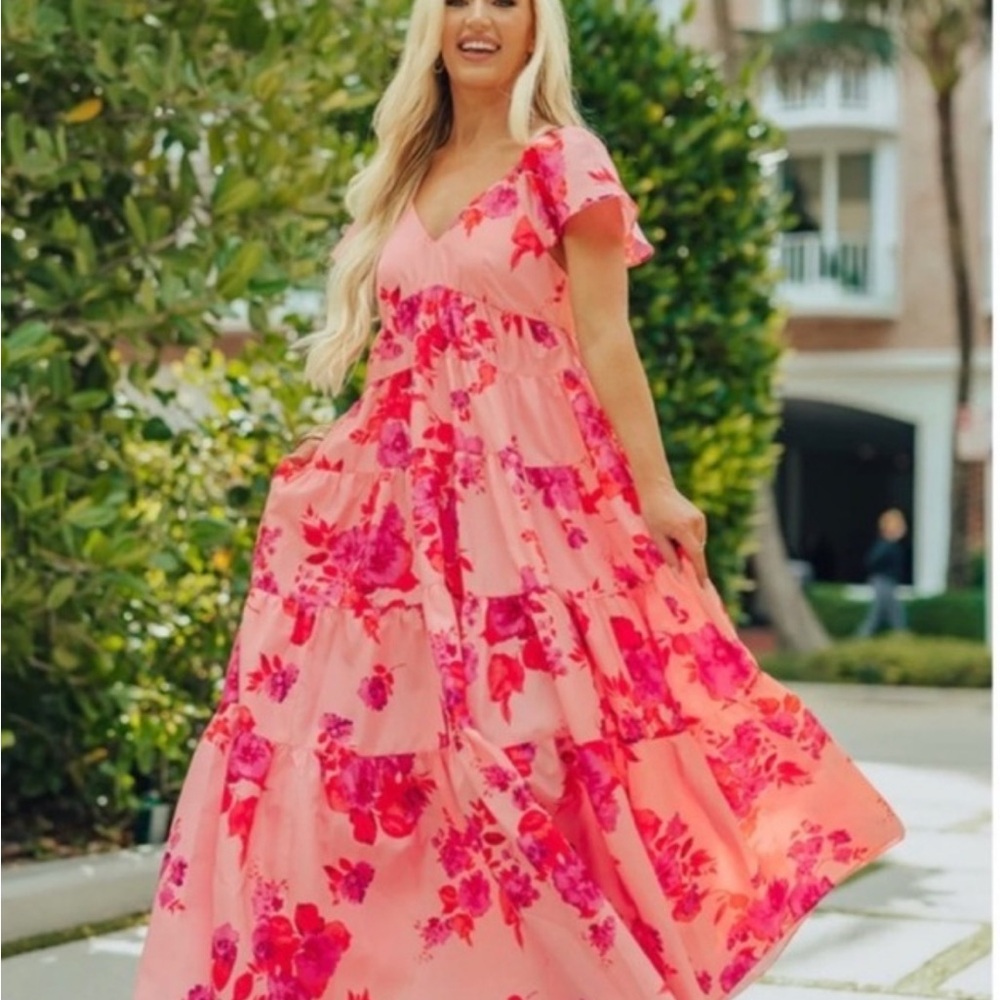 Buddy Love Jules Floral Pink Maxi Dress